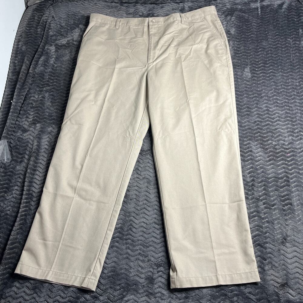 David Taylor Pants Mens 42x30 Beige Chino Straight Leg Flat Front